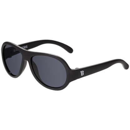 Jet Black Aviator I Smoke Lenses