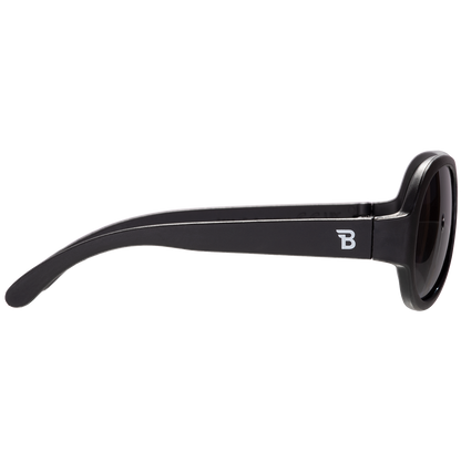 Jet Black Aviator I Smoke Lenses