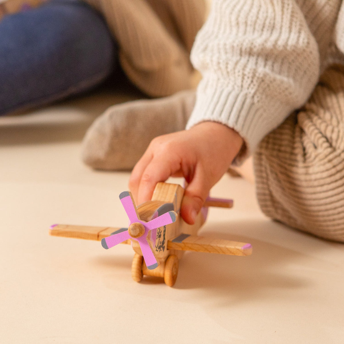 WWII Classic P-51 Mustang Wooden Toy Airplane Pink Lady | Educational Montessori | Eco-Friendly Hardwood | Made in the USA 🇺🇸