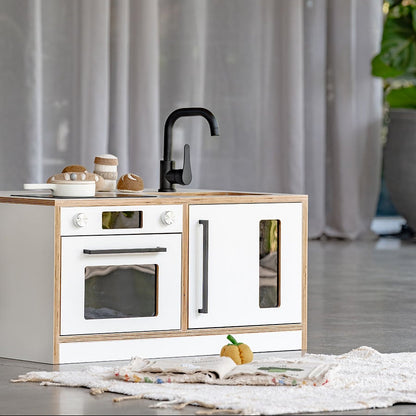 Kitchenette Mini – White & Oak Pretend Play Station