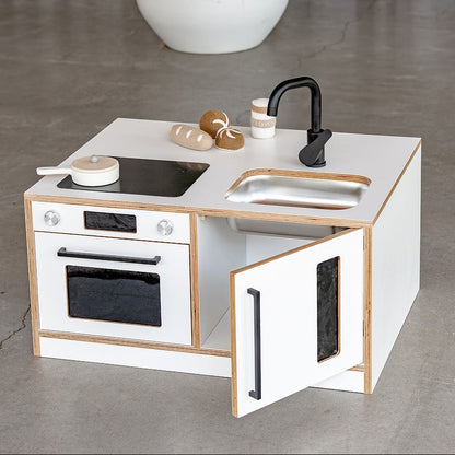 Kitchenette Mini – White & Oak Pretend Play Station