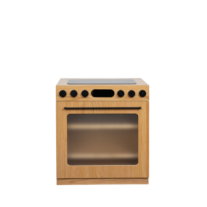 Oak Fluted Play Oven – Montessori Wooden Toy Kitchen