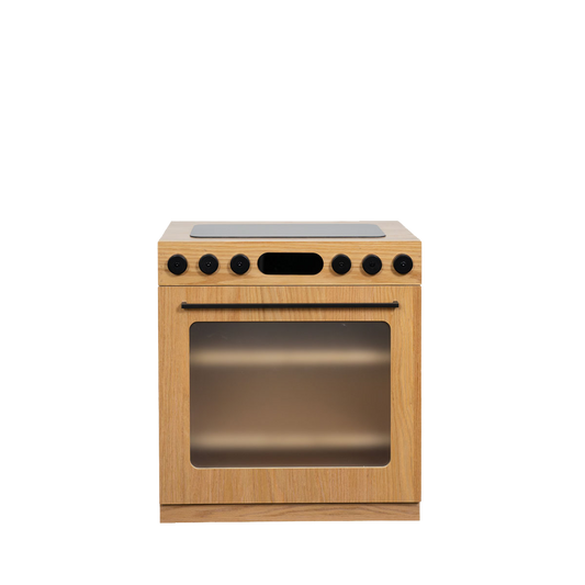 Oak Fluted Play Oven – Montessori Wooden Toy Kitchen