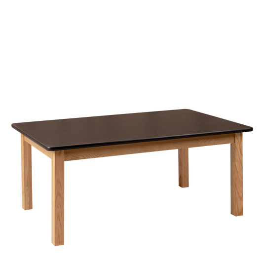 Matt Black Rectangle Table (47.5" x 30" x 17") –  Solid Oak Frame