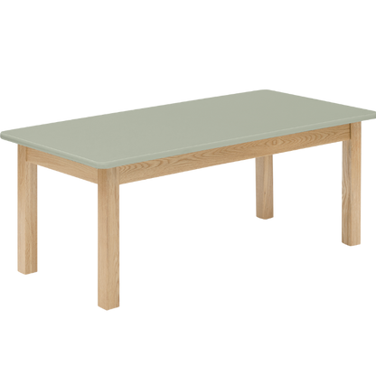 Matt Sage Rectangle Table (47.5" x 30" x 17") –  Solid Oak Frame