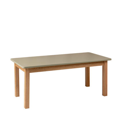 Matt Sage Rectangle Table (47.5" x 30" x 17") –  Solid Oak Frame
