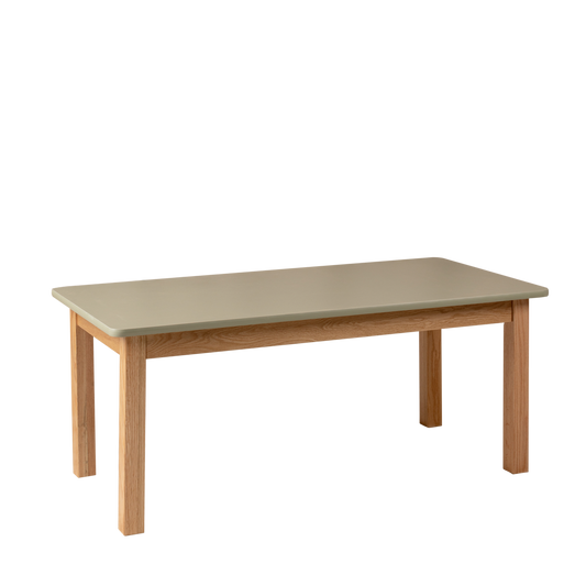 Matt Sage Rectangle Table (47.5" x 30" x 17") –  Solid Oak Frame