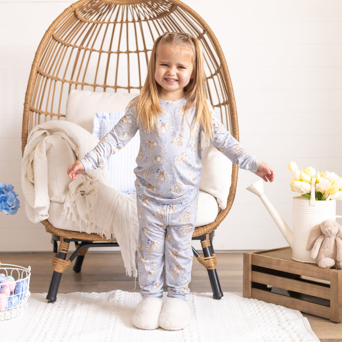 Bunny Blossoms 2pc Bamboo Pajamas