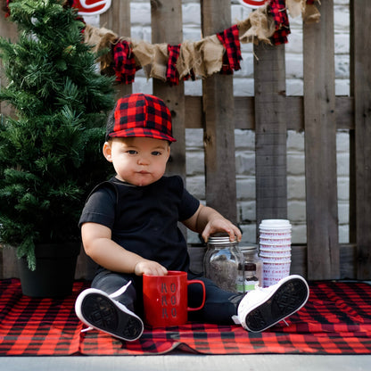 Red Buffalo Plaid Splash Mat - A Waterproof Catch-All for Highchair Spills and More!