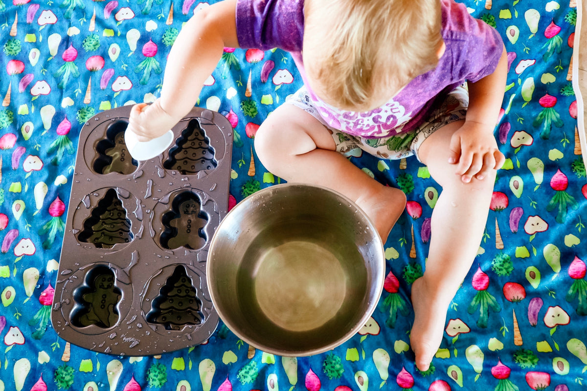 Organic Produce Splash Mat - A Waterproof Catch-All for Highchair Spills and More!