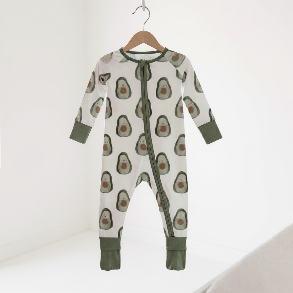 Avocado Bamboo Zipper Romper