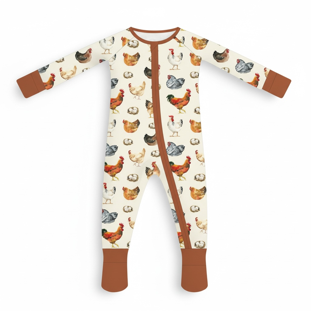 Chicken Bamboo Zipper Romper