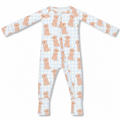 Golden Retriever Baby Bamboo Zipper Romper