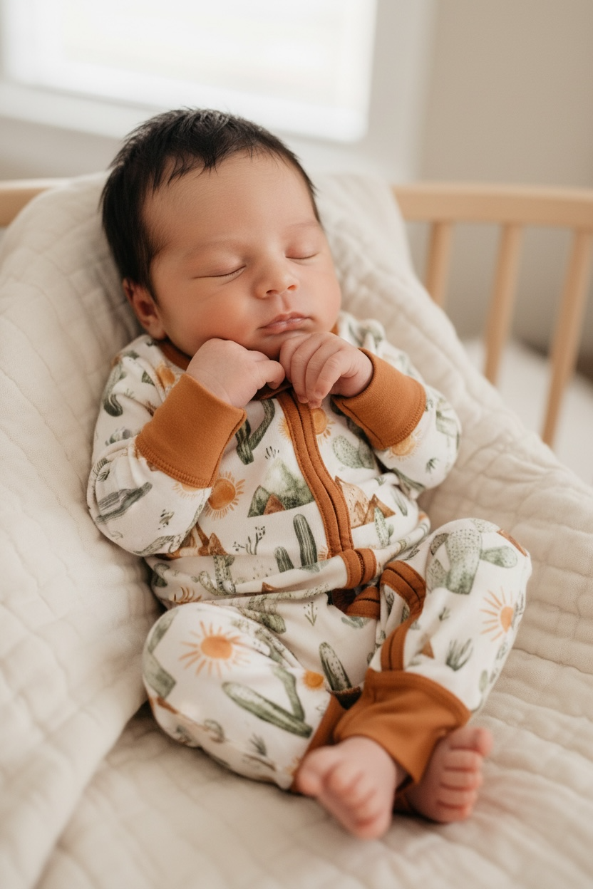 Western Desert Baby Bamboo Zipper Romper