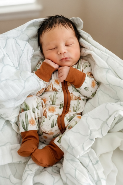 Western Desert Baby Bamboo Zipper Romper