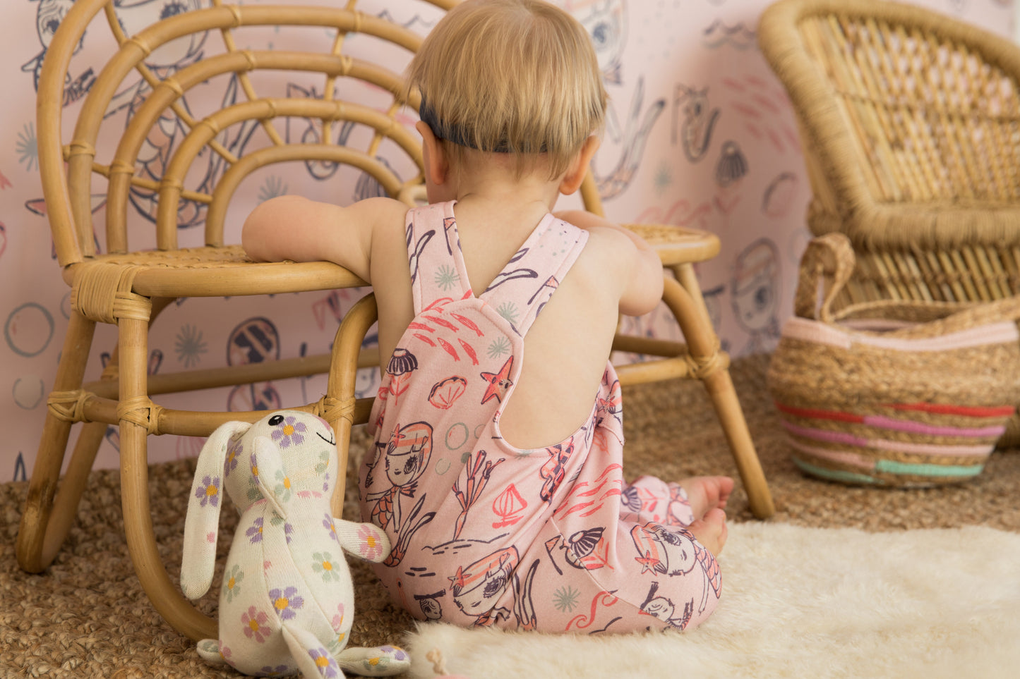 Knit Patterned Bunny Plush - Daisy