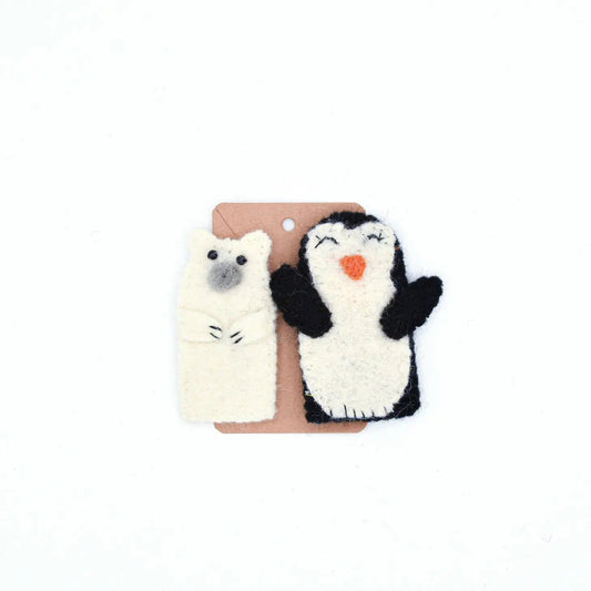 Polar Bear & Penguin Finger Puppet Set