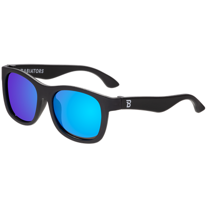 Jet Black Navigator | Polarized Cobalt Blue Mirrored Lenses