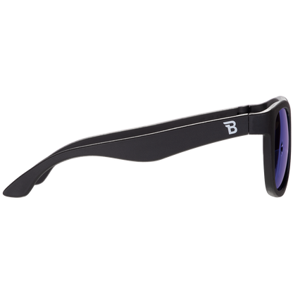 Jet Black Navigator | Polarized Cobalt Blue Mirrored Lenses