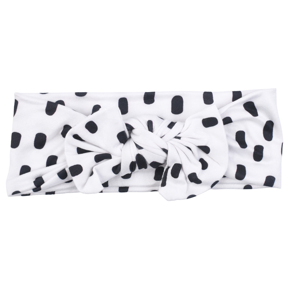 Polka Dot Knotted Headband Bow