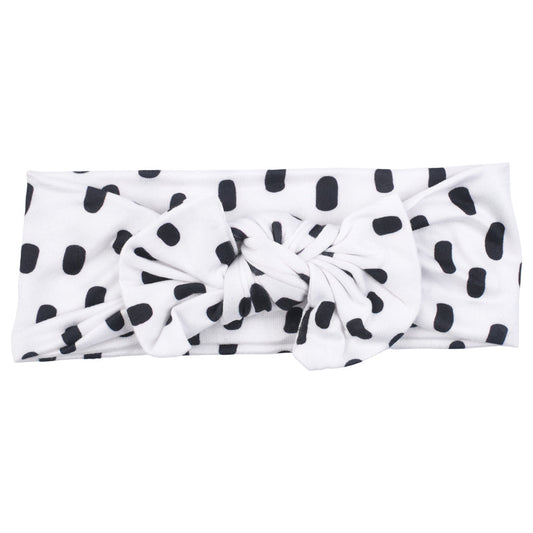 Polka Dot Knotted Headband Bow