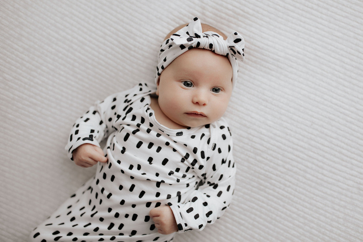 Polka Dot Knotted Headband Bow