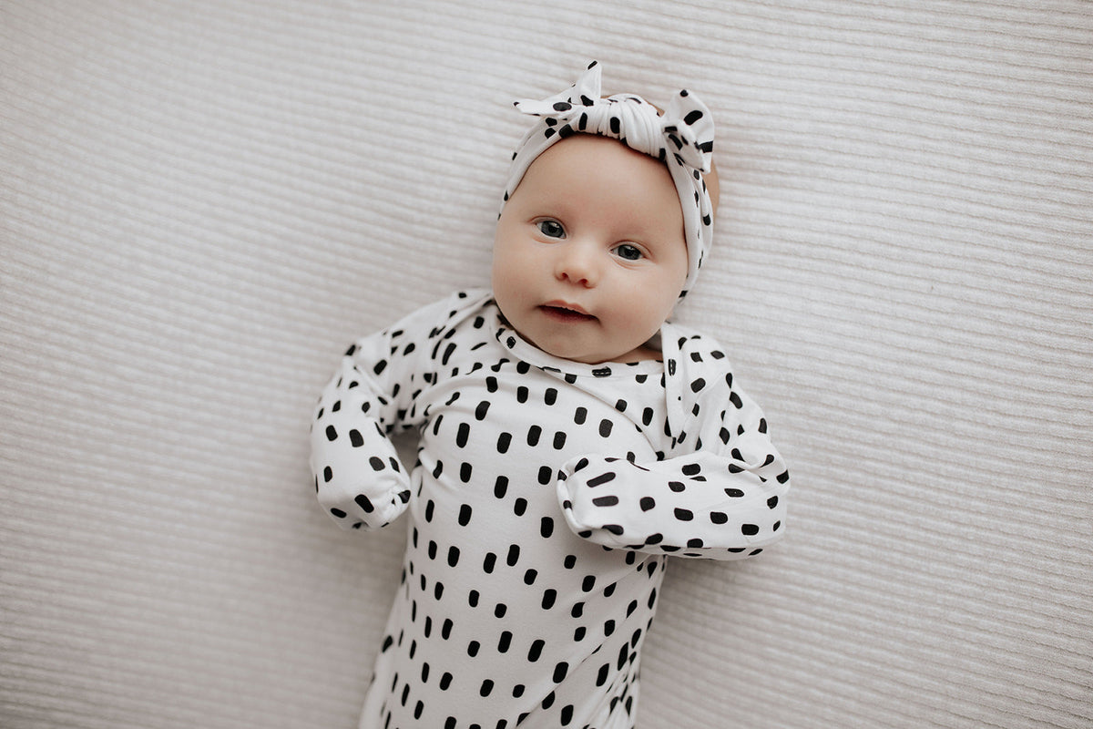 Polka Dot Knotted Headband Bow