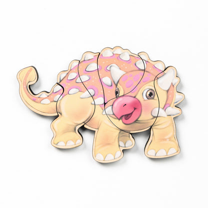 Dinosaur Magnetic Wooden Puzzle Set with Cotton Bag | Made in the USA 🇺🇸
