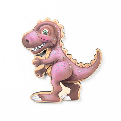 Dinosaur Magnetic Wooden Puzzle Set with Cotton Bag | Made in the USA 🇺🇸