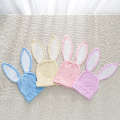 Bunny Ear Knit Beanie in Baby Blue