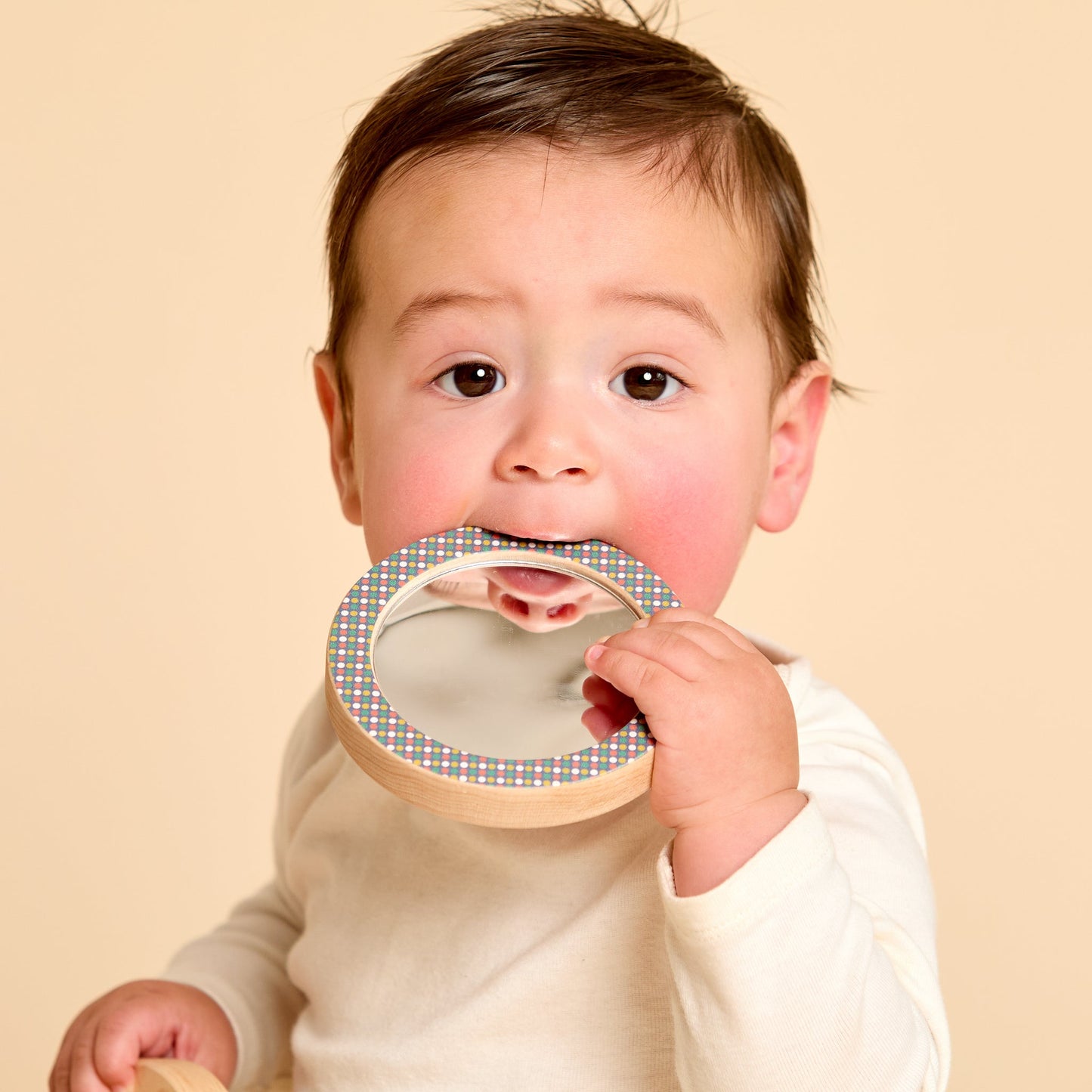 Printed Raccoon Single-Piece Rattle and Matching Mirror | Made in the USA 🇺🇸