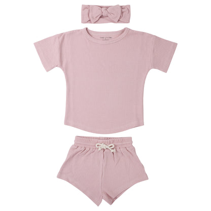Rose Summer Waffle Top & Bottom Set