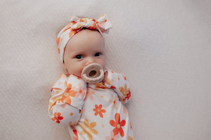 70s Groovy Knotted Newborn Headband Bow