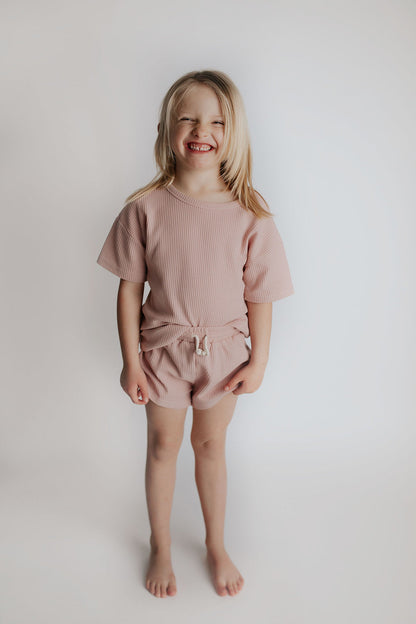Rose Summer Waffle Top & Bottom Set