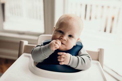 Sailor Blue Silicone Bib with Crumb Catcher