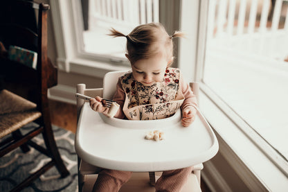 Floral Silicone Bib with Crumb Catcher