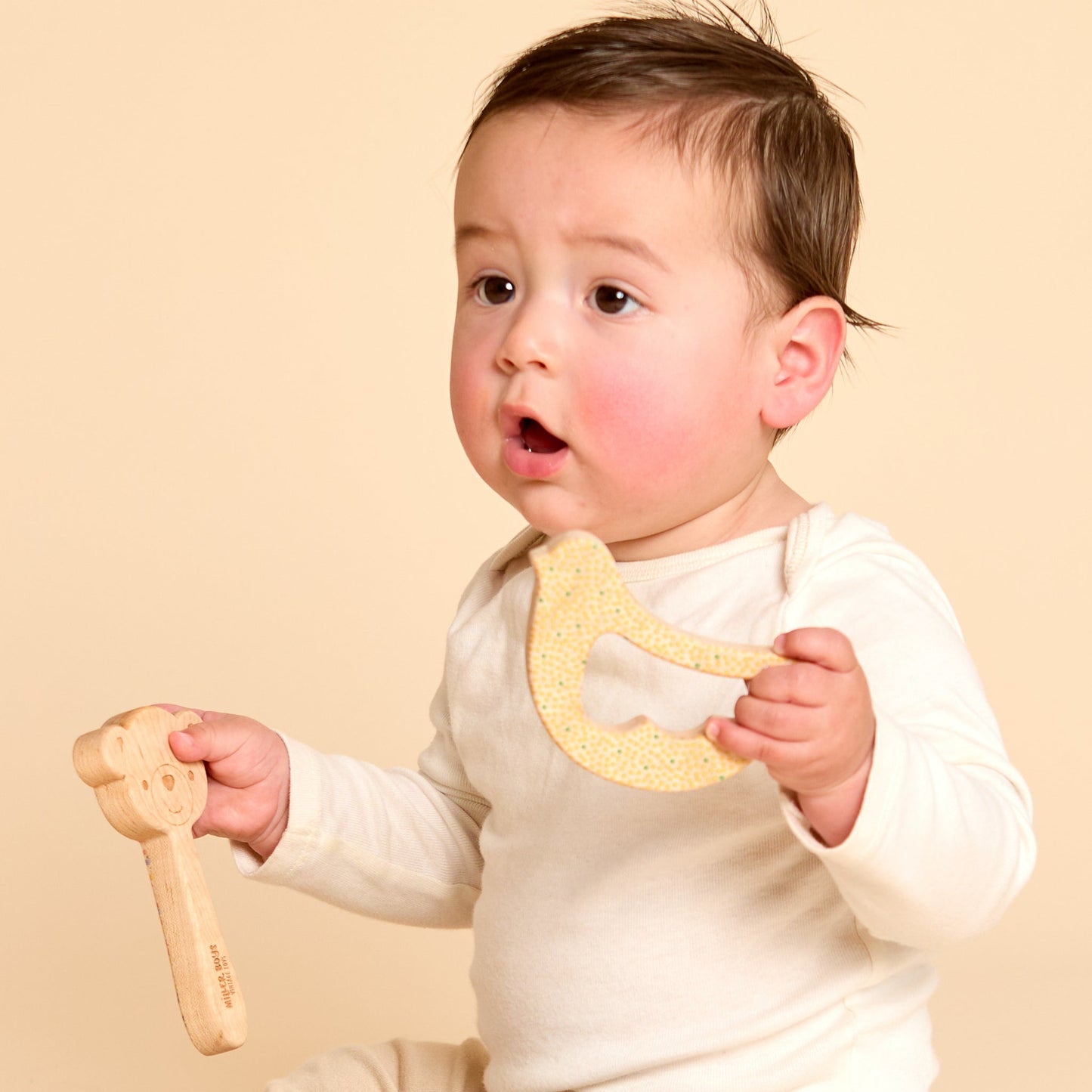 Solid Maple Wood Baby Rattle – Natural Wooden Bear Rattle | Made in the USA 🇺🇸