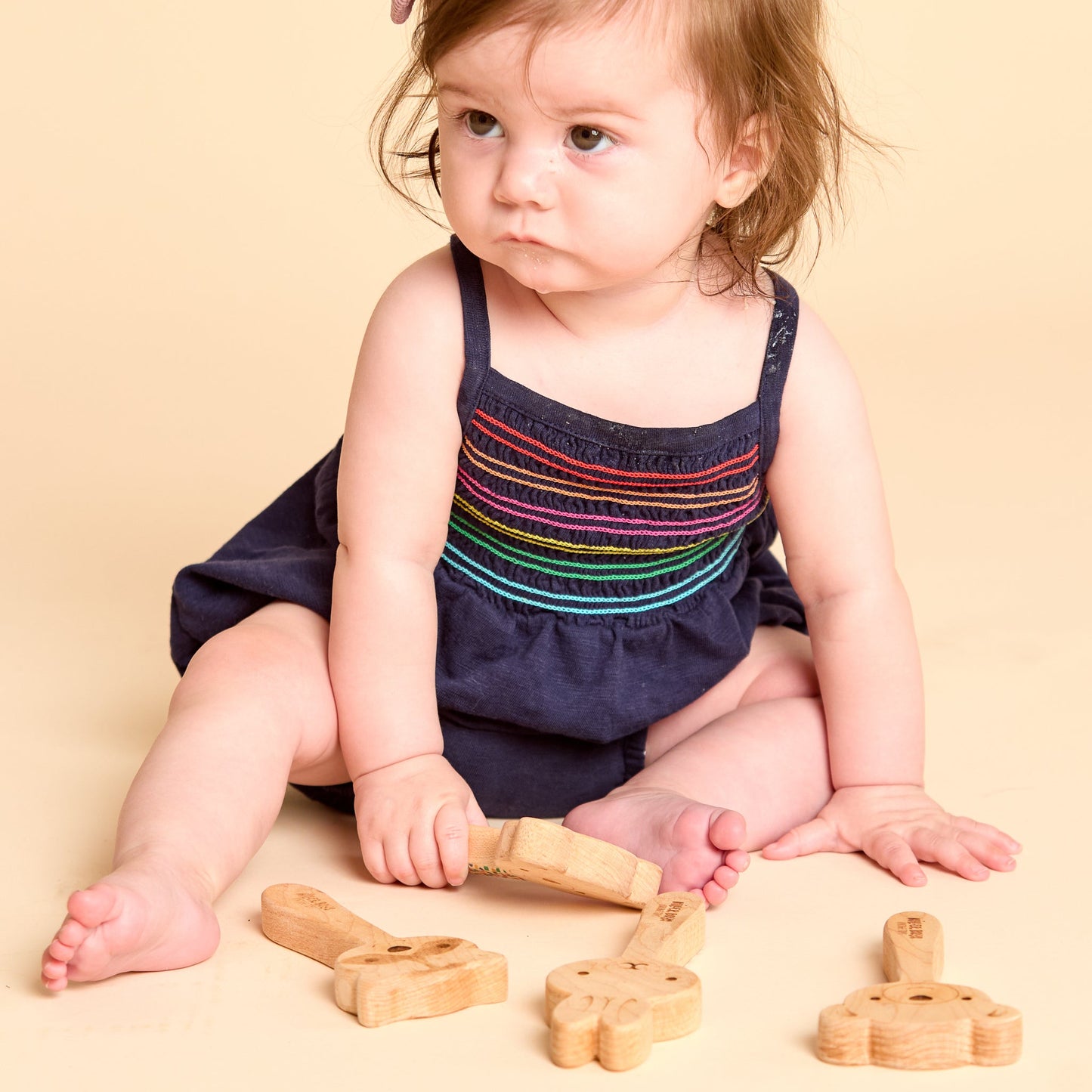 Solid Maple Wood Baby Rattle – Natural Wooden Raccoon Rattle | Made in the USA 🇺🇸
