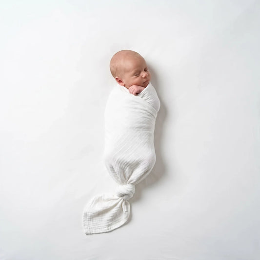 Baby Muslin Swaddle Blanket in White