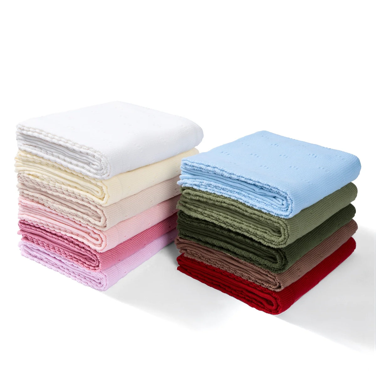 Pointelle Baby Knit Blanket in Red Xmas