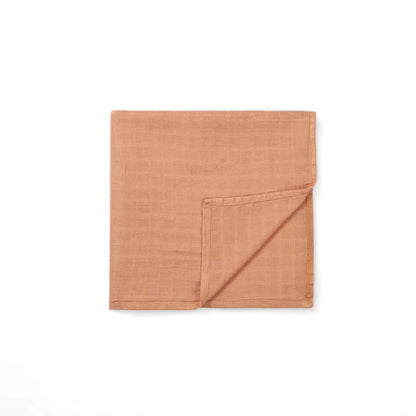 Baby Muslin Swaddle Blanket in Terra Cotta