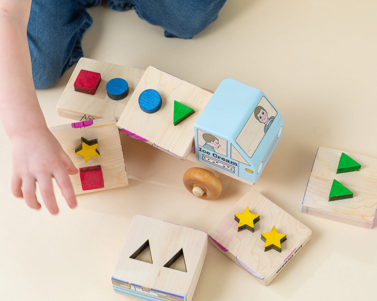 Shape Recognition Stackable Puzzle Truck - Ice Cream Truck | Printed in the USA 🇺🇸