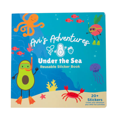 Avi's Adventures Under The Sea Reusable Sticker Book + Marker Set (ages 3+)
