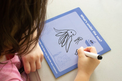 Avi's Adventures Under The Sea Reusable Sticker Book + Marker Set (ages 3+)