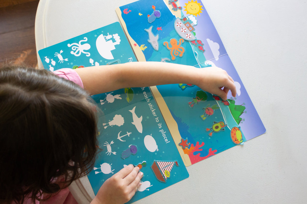 Avi's Adventures Under The Sea Reusable Sticker Book + Marker Set (ages 3+)