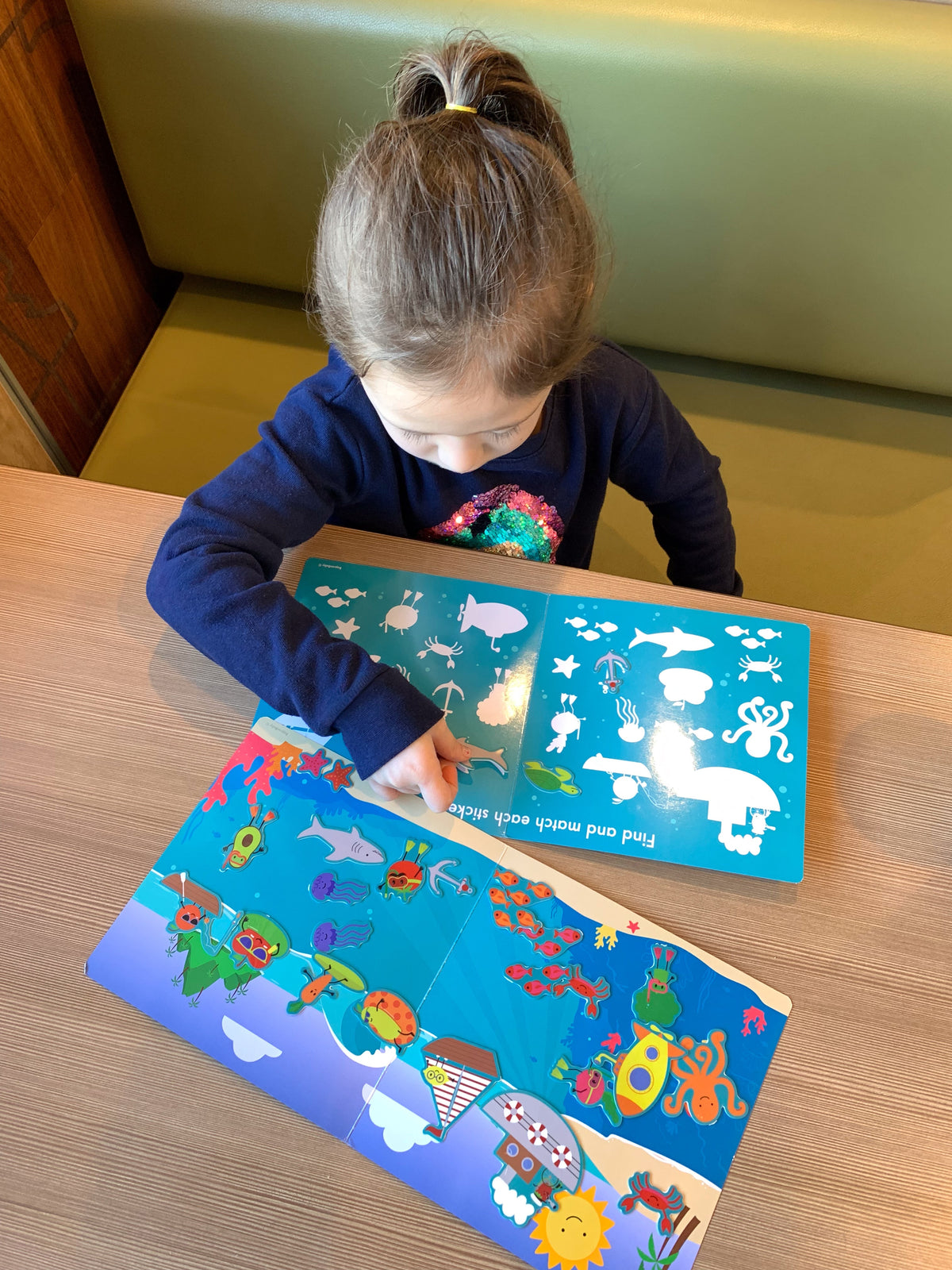 Avi's Adventures Under The Sea Reusable Sticker Book + Marker Set (ages 3+)