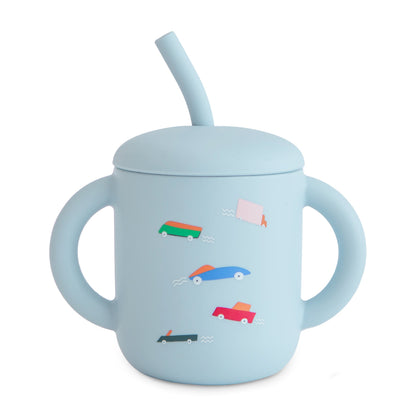 Silicone Training Cup + Straw