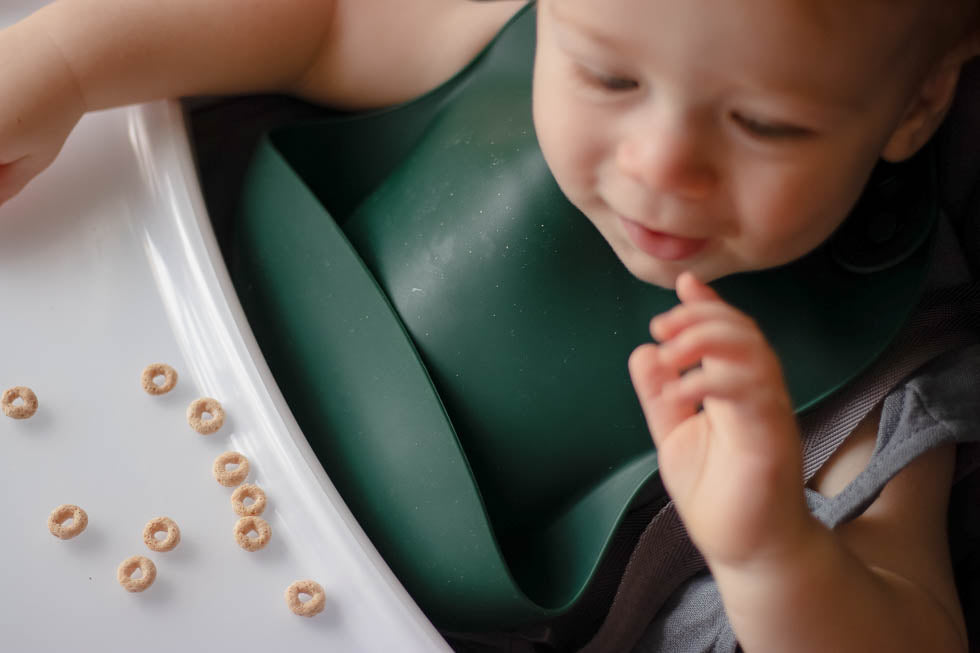 Forrest Green Silicone Bib with Crumb Catcher