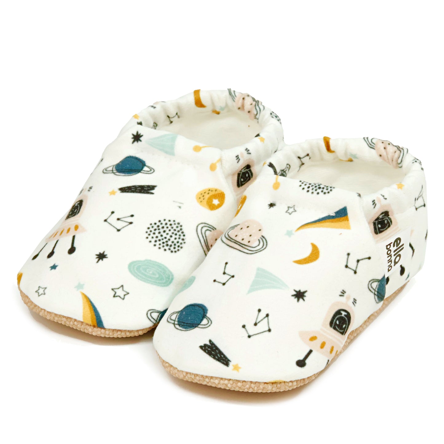 Ella Bonna Non-Slip Sole Spaceship Patterned Baby Booties, Home Boot Slippers Nursery Shoes