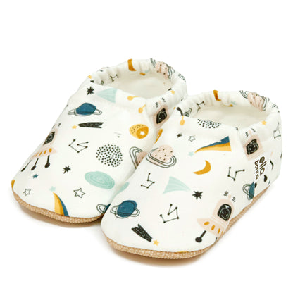 Ella Bonna Non-Slip Sole Spaceship Patterned Baby Booties, Home Boot Slippers Nursery Shoes
